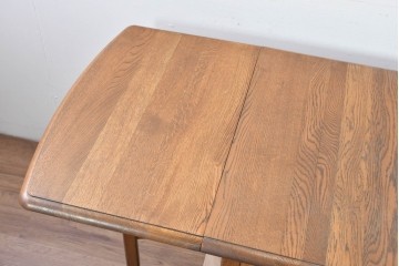 和製ヴィンテージ　ナラ材　機能美が魅力的な引き出し付きのバタフライテーブル　(R-085357)