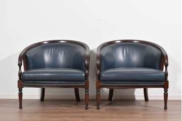 中古　美品　maruni(マルニ木工)　KENT-COURT(ケントコート)　ブリティッシュコレクション　本革(レザー)　メイフェアーのアームチェア2脚　セット定価約94万円相当　(R-085361)