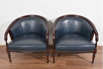 中古　美品　maruni(マルニ木工)　KENT-COURT(ケントコート)　ブリティッシュコレクション　本革(レザー)　メイフェアーのアームチェア2脚　セット定価約94万円相当　(R-085361)