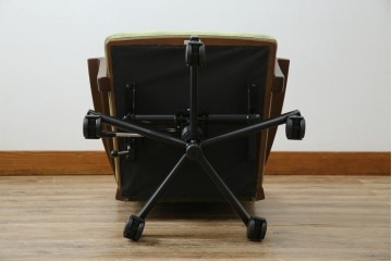 中古　美品　希少な廃番品　maruni(マルニ木工)　地中海シリーズ　深みのあるグリーンが上品なデスクチェア　(R-085362)