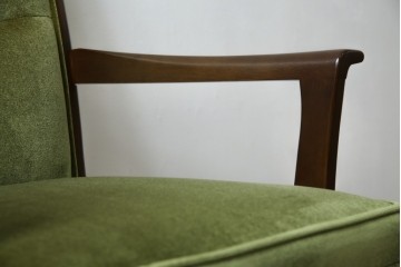 中古　美品　希少な廃番品　maruni(マルニ木工)　地中海シリーズ　深みのあるグリーンが上品なデスクチェア　(R-085362)