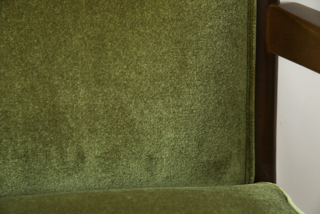 中古　美品　希少な廃番品　maruni(マルニ木工)　地中海シリーズ　深みのあるグリーンが上品なデスクチェア　(R-085362)