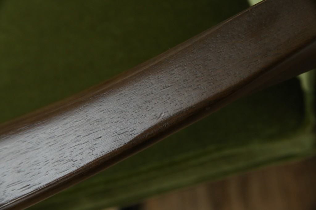 中古　美品　希少な廃番品　maruni(マルニ木工)　地中海シリーズ　深みのあるグリーンが上品なデスクチェア　(R-085362)