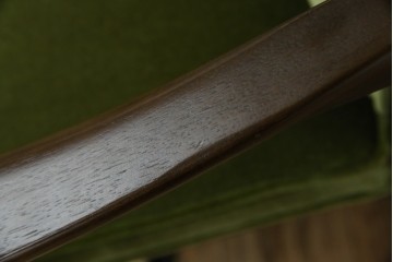 中古　美品　希少な廃番品　maruni(マルニ木工)　地中海シリーズ　深みのあるグリーンが上品なデスクチェア　(R-085362)