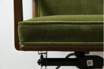 中古　美品　希少な廃番品　maruni(マルニ木工)　地中海シリーズ　深みのあるグリーンが上品なデスクチェア　(R-085362)