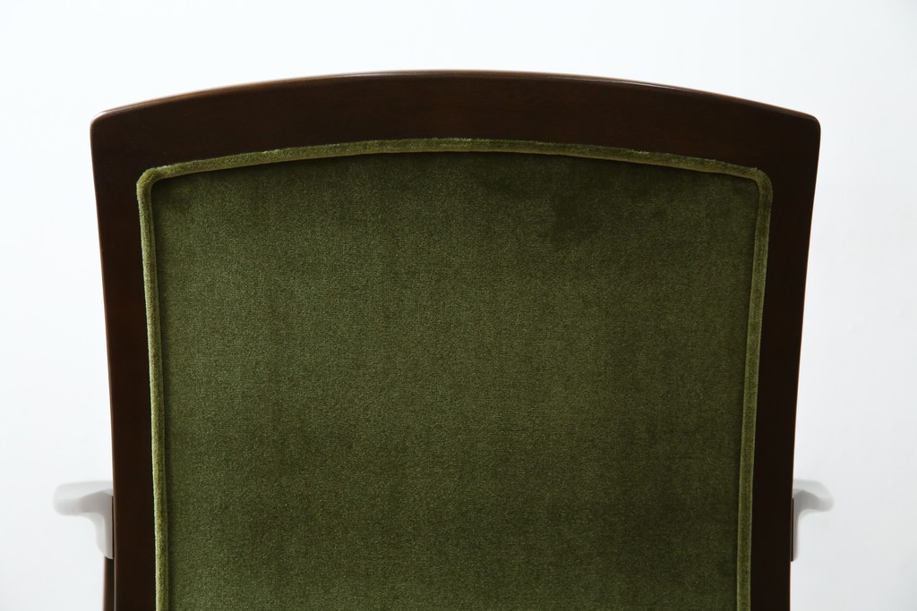 中古　美品　希少な廃番品　maruni(マルニ木工)　地中海シリーズ　深みのあるグリーンが上品なデスクチェア　(R-085362)