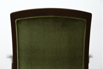 中古　美品　希少な廃番品　maruni(マルニ木工)　地中海シリーズ　深みのあるグリーンが上品なデスクチェア　(R-085362)