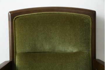 中古　美品　希少な廃番品　maruni(マルニ木工)　地中海シリーズ　深みのあるグリーンが上品なデスクチェア　(R-085362)