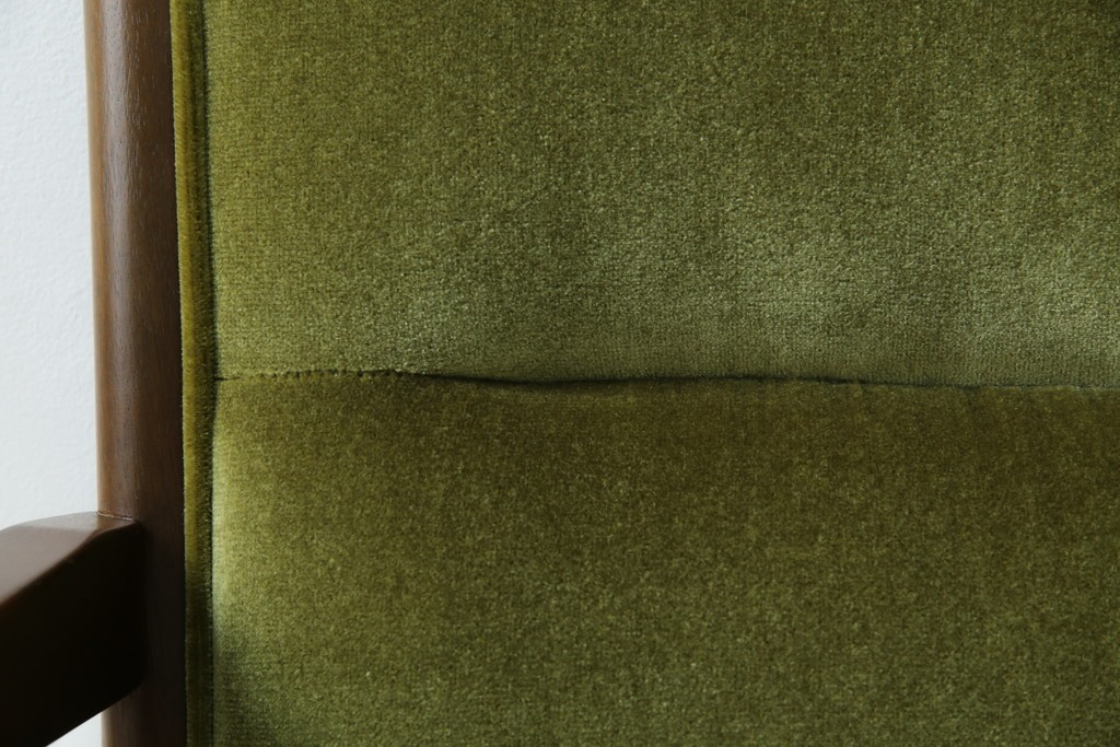 中古　美品　希少な廃番品　maruni(マルニ木工)　地中海シリーズ　深みのあるグリーンが上品なデスクチェア　(R-085362)