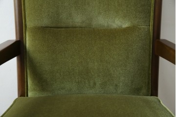 中古　美品　希少な廃番品　maruni(マルニ木工)　地中海シリーズ　深みのあるグリーンが上品なデスクチェア　(R-085362)