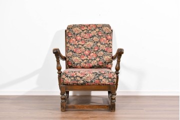 イギリスヴィンテージ　ERCOL(アーコール)　Old Colonial(オールドコロニアル)　英国らしい重厚デザインが魅力のイージーチェア　(R-085363)