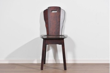 中古　美品　神居民芸家具　素朴な温もりとやわらかな背板デザインが魅力のチェア　(R-085365)