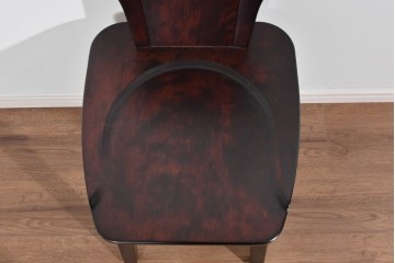 中古　美品　神居民芸家具　素朴な温もりとやわらかな背板デザインが魅力のチェア　(R-085365)