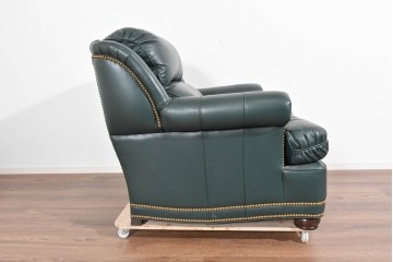 中古　展示品　超美品　ホワイトハウス御用達　アメリカ高級家具　ハンコックアンドムーア(Hancock&Moore)　クラシカルな1人掛けレザーソファ3脚セット　セット定価約270万円相当　(R-085366)