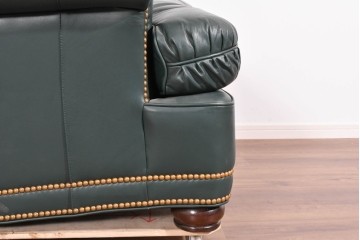 中古　展示品　超美品　ホワイトハウス御用達　アメリカ高級家具　ハンコックアンドムーア(Hancock&Moore)　クラシカルな1人掛けレザーソファ3脚セット　セット定価約270万円相当　(R-085366)