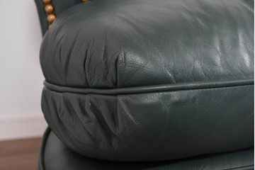 中古　展示品　超美品　ホワイトハウス御用達　アメリカ高級家具　ハンコックアンドムーア(Hancock&Moore)　クラシカルな1人掛けレザーソファ3脚セット　セット定価約270万円相当　(R-085366)