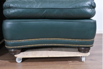 中古　展示品　超美品　ホワイトハウス御用達　アメリカ高級家具　ハンコックアンドムーア(Hancock&Moore)　クラシカルな1人掛けレザーソファ3脚セット　セット定価約270万円相当　(R-085366)