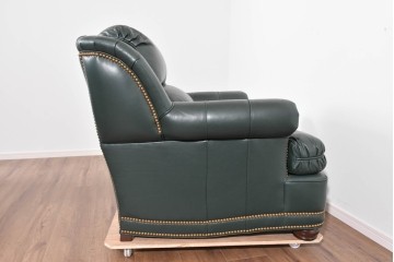 中古　展示品　超美品　ホワイトハウス御用達　アメリカ高級家具　ハンコック&ムーア(Hancock & Moore)　上質レザーの1人掛けソファ2脚　定価(2脚合計)約180万円　(R-085367)