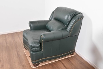 中古　展示品　超美品　ホワイトハウス御用達　アメリカ高級家具　ハンコック&ムーア(Hancock & Moore)　上質レザーの1人掛けソファ2脚　定価(2脚合計)約180万円　(R-085367)