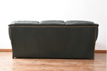 中古　展示品　超美品　ホワイトハウス御用達　アメリカ高級家具　ハンコックアンドムーア(Hancock&Moore)　クラシカルな3人掛けレザーソファ　定価約120万円　(R-085368)