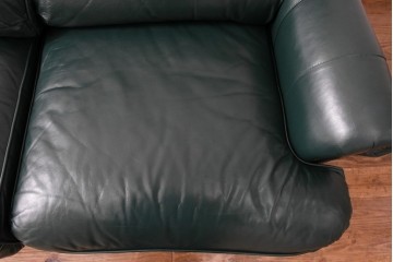 中古　展示品　超美品　ホワイトハウス御用達　アメリカ高級家具　ハンコックアンドムーア(Hancock&Moore)　クラシカルな3人掛けレザーソファ　定価約120万円　(R-085368)