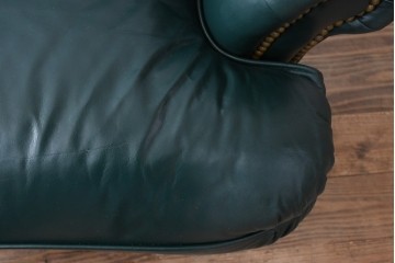 中古　展示品　超美品　ホワイトハウス御用達　アメリカ高級家具　ハンコックアンドムーア(Hancock&Moore)　クラシカルな3人掛けレザーソファ　定価約120万円　(R-085368)