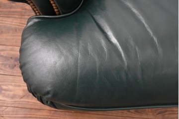 中古　展示品　超美品　ホワイトハウス御用達　アメリカ高級家具　ハンコックアンドムーア(Hancock&Moore)　クラシカルな3人掛けレザーソファ　定価約120万円　(R-085368)