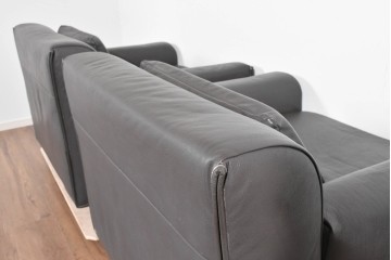 中古　ノル(Knoll)　オット・ザフデザイン　ヘリコレクション　本革(レザー)　1人掛けソファ2脚　セット定価約80万円相当　(R-085369)