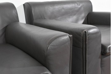 中古　ノル(Knoll)　オット・ザフデザイン　ヘリコレクション　本革(レザー)　1人掛けソファ2脚　セット定価約80万円相当　(R-085369)