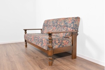 中古　美品　三越家具(現カントリーハウス)　Brugge(ブルージュ)　クラシカルな花柄張地が目を引く2人掛けソファ　定価約35万円　(R-085370)