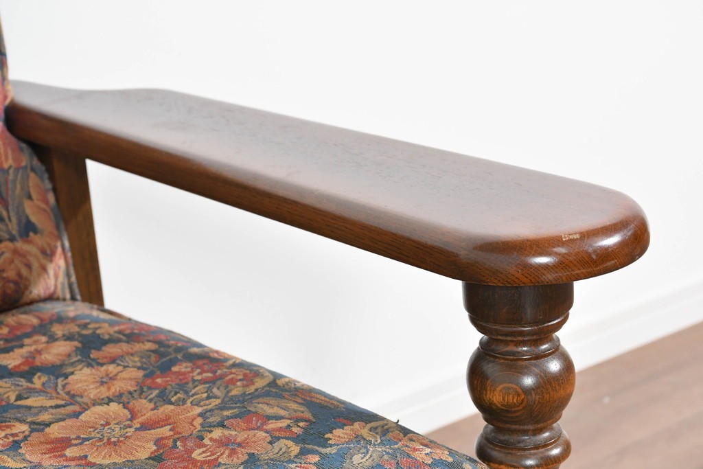 中古　美品　三越家具(現カントリーハウス)　Brugge(ブルージュ)　クラシカルな花柄張地が目を引く2人掛けソファ　定価約35万円　(R-085370)