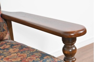 中古　美品　三越家具(現カントリーハウス)　Brugge(ブルージュ)　クラシカルな花柄張地が目を引く2人掛けソファ　定価約35万円　(R-085370)