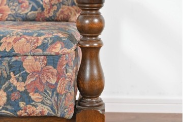 中古　美品　三越家具(現カントリーハウス)　Brugge(ブルージュ)　クラシカルな花柄張地が目を引く2人掛けソファ　定価約35万円　(R-085370)