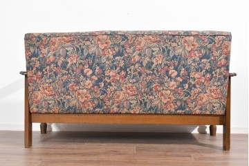 中古　美品　三越家具(現カントリーハウス)　Brugge(ブルージュ)　クラシカルな花柄張地が目を引く2人掛けソファ　定価約35万円　(R-085370)