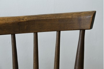 中古　美品　希少なナガノインテリア　タモ材　すっきりとしたスポーク背のウィンザーベンチ　(R-085371)