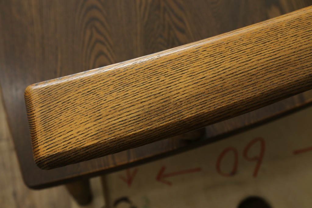 中古　美品　希少なナガノインテリア　タモ材　すっきりとしたスポーク背のウィンザーベンチ　(R-085371)