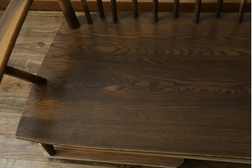 中古　美品　希少なナガノインテリア　タモ材　すっきりとしたスポーク背のウィンザーベンチ　(R-085371)