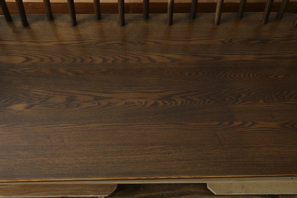 中古　美品　希少なナガノインテリア　タモ材　すっきりとしたスポーク背のウィンザーベンチ　(R-085371)