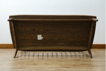 中古　美品　希少なナガノインテリア　タモ材　すっきりとしたスポーク背のウィンザーベンチ　(R-085371)