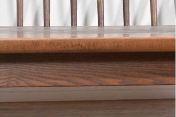 中古　美品　希少なナガノインテリア　タモ材　すっきりとしたスポーク背のウィンザーベンチ　(R-085371)