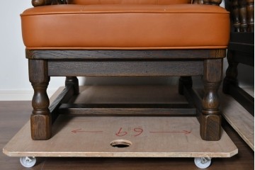 中古　超美品　使用感ほぼなし　飛騨産業　キツツキ　PROVINCIAL(プロヴィンシャル)シリーズ　1人掛けレザーソファ2脚　セット定価約100万円相当　(R-085375)