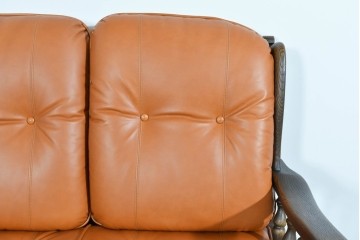 中古　超美品　使用感ほぼなし　飛騨産業　キツツキ　PROVINCIAL(プロヴィンシャル)シリーズ　3人掛けレザーソファ 　定価約90万円相当　(R-085376)