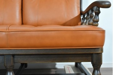 中古　超美品　使用感ほぼなし　飛騨産業　キツツキ　PROVINCIAL(プロヴィンシャル)シリーズ　3人掛けレザーソファ 　定価約90万円相当　(R-085376)