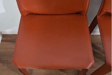 中古　Cassina(カッシーナ)　412 CAB(キャブ)　MARIO BELLINI(マリオ・ベリーニ)　端正なフォルムが魅力のアームレスチェア5脚　現行定価約150万円相当　(R-085377)