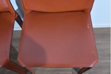 中古　Cassina(カッシーナ)　412 CAB(キャブ)　MARIO BELLINI(マリオ・ベリーニ)　端正なフォルムが魅力のアームレスチェア5脚　現行定価約150万円相当　(R-085377)