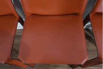 中古　Cassina(カッシーナ)　412 CAB(キャブ)　MARIO BELLINI(マリオ・ベリーニ)　端正なフォルムが魅力のアームレスチェア5脚　現行定価約150万円相当　(R-085377)