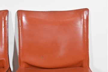 中古　Cassina(カッシーナ)　412 CAB(キャブ)　MARIO BELLINI(マリオ・ベリーニ)　端正なフォルムが魅力のアームレスチェア5脚　現行定価約150万円相当　(R-085377)