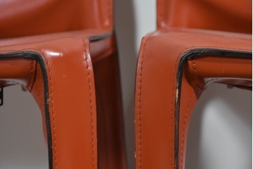 中古　Cassina(カッシーナ)　412 CAB(キャブ)　MARIO BELLINI(マリオ・ベリーニ)　端正なフォルムが魅力のアームレスチェア5脚　現行定価約150万円相当　(R-085377)