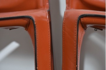 中古　Cassina(カッシーナ)　412 CAB(キャブ)　MARIO BELLINI(マリオ・ベリーニ)　端正なフォルムが魅力のアームレスチェア5脚　現行定価約150万円相当　(R-085377)