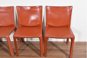 中古　Cassina(カッシーナ)　412 CAB(キャブ)　MARIO BELLINI(マリオ・ベリーニ)　端正なフォルムが魅力のアームレスチェア5脚　現行定価約150万円相当　(R-085377)